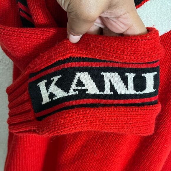 Karl Kani Red Wool Pullover Knit Sweater Size Large - Picture 4 of 6